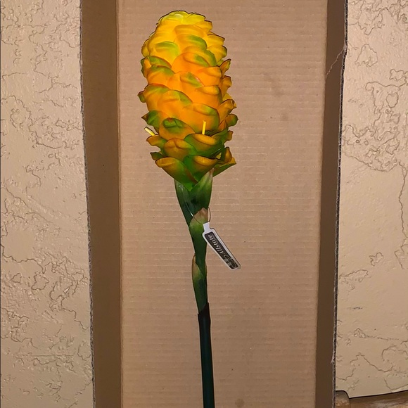 SALE! THREE 28” Yellow Beehive Ginger QUALITY Tropical Artificial Flower - Picture 3 of 9